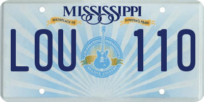 MS license plate LOU110