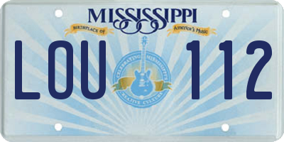 MS license plate LOU112
