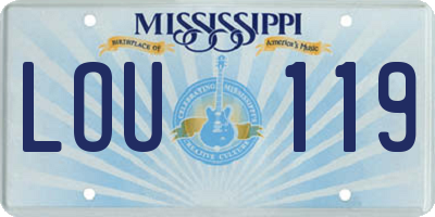 MS license plate LOU119