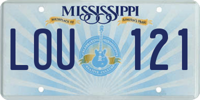 MS license plate LOU121