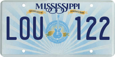 MS license plate LOU122