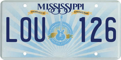 MS license plate LOU126