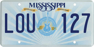 MS license plate LOU127