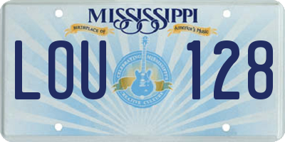MS license plate LOU128