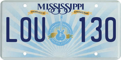 MS license plate LOU130