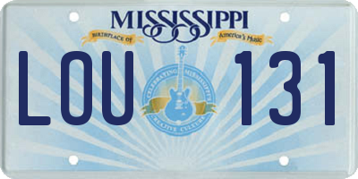 MS license plate LOU131