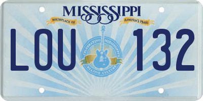 MS license plate LOU132