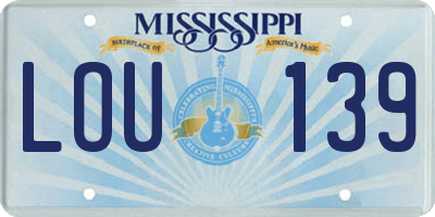MS license plate LOU139