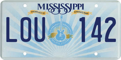 MS license plate LOU142