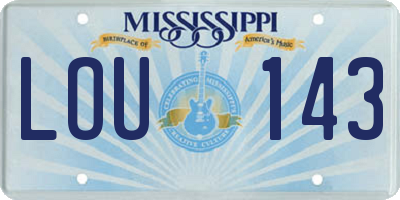 MS license plate LOU143