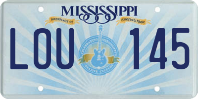 MS license plate LOU145