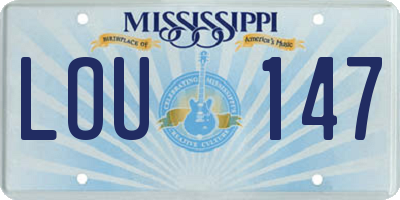 MS license plate LOU147