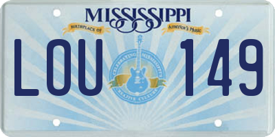 MS license plate LOU149
