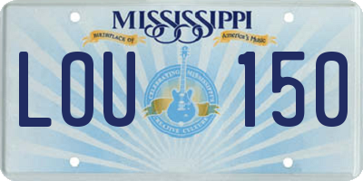 MS license plate LOU150