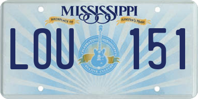 MS license plate LOU151