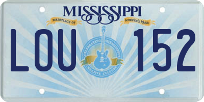 MS license plate LOU152