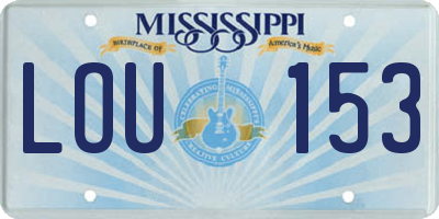 MS license plate LOU153