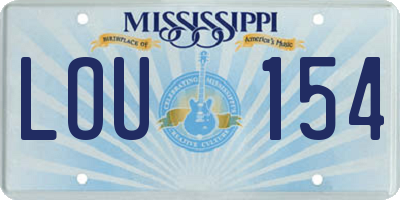 MS license plate LOU154