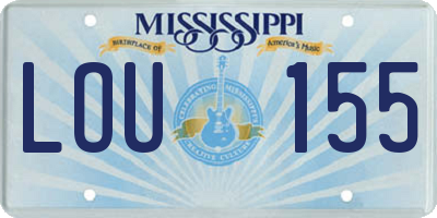 MS license plate LOU155