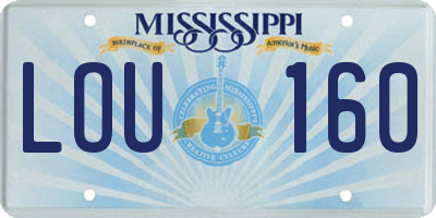 MS license plate LOU160