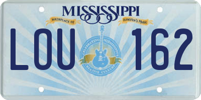 MS license plate LOU162