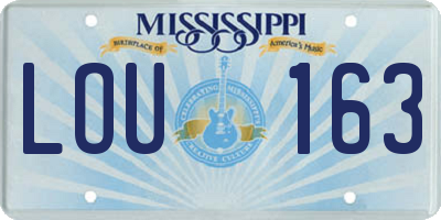 MS license plate LOU163