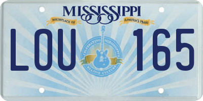 MS license plate LOU165