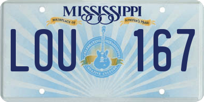 MS license plate LOU167