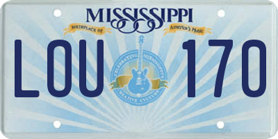 MS license plate LOU170
