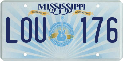 MS license plate LOU176