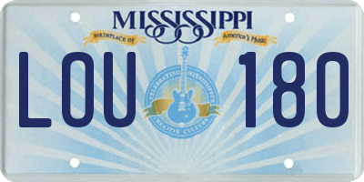 MS license plate LOU180