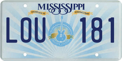 MS license plate LOU181