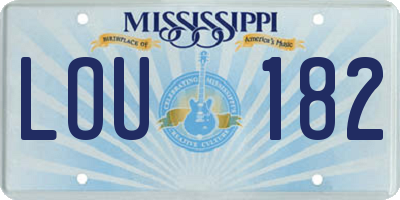 MS license plate LOU182