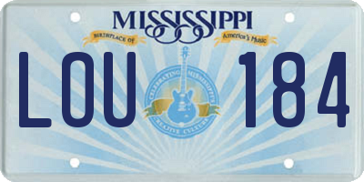 MS license plate LOU184