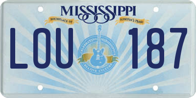 MS license plate LOU187