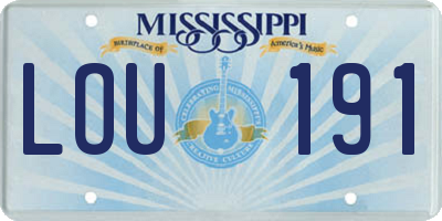 MS license plate LOU191