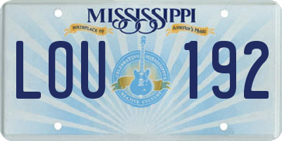 MS license plate LOU192