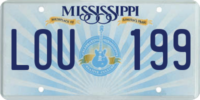 MS license plate LOU199