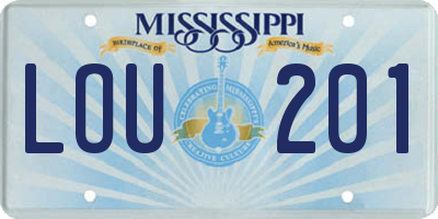 MS license plate LOU201