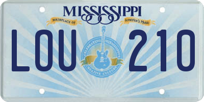 MS license plate LOU210