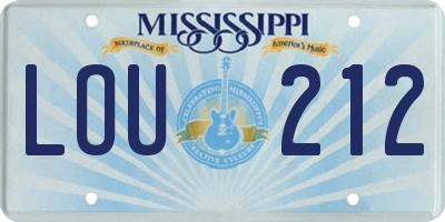 MS license plate LOU212