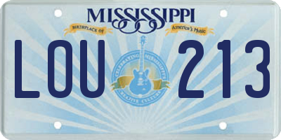 MS license plate LOU213