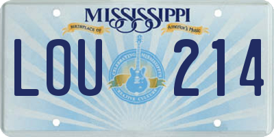MS license plate LOU214
