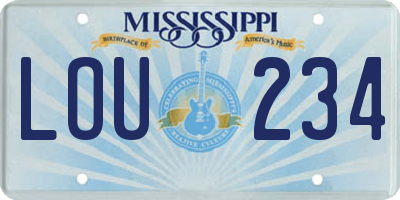 MS license plate LOU234