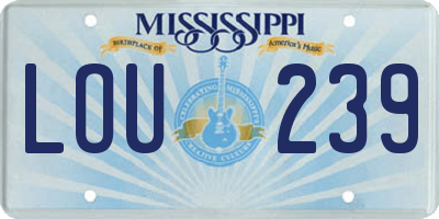 MS license plate LOU239