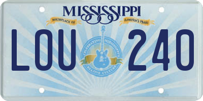 MS license plate LOU240