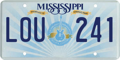 MS license plate LOU241