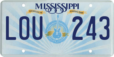 MS license plate LOU243