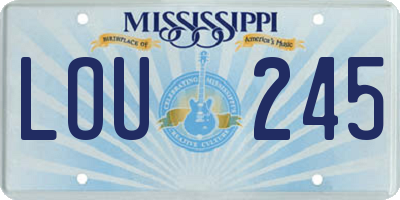 MS license plate LOU245