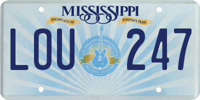 MS license plate LOU247
